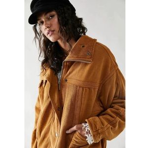 Free people jacket honey miel orange brown color